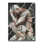 야생 대리석, 다양한 질감과 색상의 천 조각, 찢어진 종이를 멋지게 묘사한 프린트 아티스틱, 온 포스터, 아트 : 골든시선몰