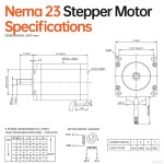 YEJMKJ 네마 23 스테퍼 모터 2상 u200C 2Nm 311 55온스 인치 고토크 바이폴라 82mm 0A 4와이어 샤프트 21mm 8mm 57 케이블 1M CNC 선반 3D... 