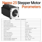 YEJMKJ 네마 23 스테퍼 모터 2상 u200C 2Nm 311 55온스 인치 고토크 바이폴라 82mm 0A 4와이어 샤프트 21mm 8mm 57 케이블 1M CNC 선반 3D... 