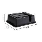 소로 에센셜 - 21-1/4인치 x 17-1/4인치 x 7인치 깊은 상업용 분할 버스 박스 블랙 컬러 폴리에틸렌- 유틸리티 버스 욕조 음식 서비스 버스 욕조... 