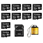 마이크로 팩토리 (16gb) 라이선스 lerdisk 카드 업체에서 u1 생산한 도매 sd 팩 벌크 10개, 포함 어댑터 sdhc 16gb 공인 128MB Small... 