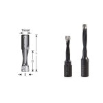 아마나 툴 316020 카바이드 팁 2 플루트 RH 회전 4mm D x 11mm CH M6x0 75 실, 페스툴용 도미노 접합기용 나사산 : 피치라이프63