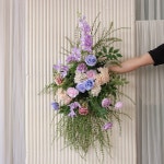 밝은 색상 시리즈 인공 핑크 퍼플 로즈 그린 꽃꽂이 생일 파티 이벤트 배경 장식 J2691 : 오모아유통