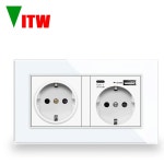 EIOMR EU 220V 싱글 블랙 소켓 화이트 USB 표준 16A 플러그 전원 패널 PC white 110 250V : 백억부자아마존