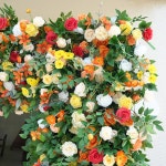 오렌지 시리즈 로즈 그린 천 베이스 꽃줄 꽃꽂이 웨딩 배경 프레임 장식 용품 윈도우 디스플레이 H8776 : 오모아유통