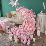 핑크 시리즈 인공 장미 꽃꽂이 웨딩 이벤트 배경 장식 소파 꽃 맞춤 제작 J2798 : 오모아유통