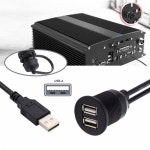 시와이디자인(CYE Designs) | 시와이 1m 방수 방진 480Mbps USB2.0 타입A(수) - 듀얼 타입A(암) 허브 연장 데이터 전원 케이블 차량용 패널 마운트 디자인 : 가장의구대
