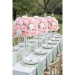 HMEOT H8993 2개 1.31피트 핑크 화이트 꽃 테이블 센터피스 아이디어 인공 장미 캔들 홀더 플로럴 볼 이벤트 사진 소품 : 오모아유통