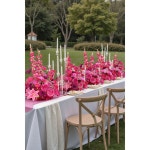 H8971 2pcs/19inch 핫 핑크 인공 달리아 백합 통로 바닥 꽃 꽃다발 웨딩 배경 테이블 의자 센터 피스 장식 : 오모아유통