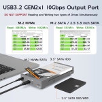 5 3.5인치 HDD용 MAIWO 듀얼 베이 인클로저, 외장 하드 드라이브에서 USB C 어댑터, 10Gbps 32TB 용량 는 클론 를 : 엠디제이엔