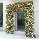 오렌지 시리즈 로즈 그린 천 베이스 꽃줄 꽃꽂이 웨딩 배경 프레임 장식 용품 윈도우 디스플레이 H8776 : 오모아유통