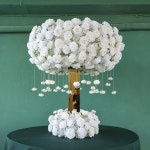 웨딩 장식 화이트 시리즈 인조 꽃 장식 홈 데코 테이블 센터피스 캔들 플로랄 J2795 : 오모아유통