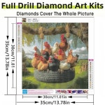 치킨 쿱 다이아몬드 아트 키트, 성인 초보자를 위한 5D 페인팅, DIY 풀 드릴 라운드 젬 페인팅 도트 아트, 홈 월 장식 13.78x13.78인치... 