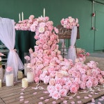 핑크 시리즈 인공 장미 꽃꽂이 웨딩 이벤트 배경 장식 소파 꽃 맞춤 제작 J2798 : 오모아유통