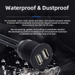시와이디자인(CYE Designs) | 시와이 1m 방수 방진 480Mbps USB2.0 타입A(수) - 듀얼 타입A(암) 허브 연장 데이터 전원 케이블 차량용 패널 마운트 디자인 : 가장의구대