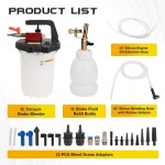 웬존 3L 진공 브레이크 블리더 키트 22PCS 어댑터가 장착된 공압 액 1L 리필 병  1 3L manually operated : 마인비트