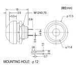 2pcs 미니 소형 방수 스위치 12mm 1A PBS33B 12V ON OFF 푸시 버튼 순간 재설정 라운드 비 잠금 : 해온뜰샾