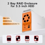 3.5인치 HDD, 라이트닝 패스트 5Gbps, 1 / 0 JBOD NORMAL 구성 + 스마트 온도 제어 팬을 위한 MAIWO 듀얼 베이 SATA RAID 인클로저 : 엠디... 
