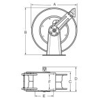 릴크래프트 PW7600 O 압력 세척 스프링 접이식 호스 릴, 50인치 미포함, 빨간색 : 브리서틴