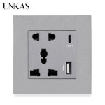 DEPOGUYE 국제 지능형 충전 듀얼 250V AC110V 전원 C타입 USB 범용 소켓 86mm White PC : 백억부자아마존