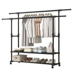 이동형 행거 2단 옷걸이 이동식 트롤리 세탁실 네츄럴 바퀴 상아색 1500 1단 스탠딩 스몰키즈심플 60CM 17 스몰키즈심플 : 가디언무역