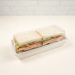 (상자+뚜껑)화이트 직사각 샌드위치 용기/직사각 도시락 용기(100개) : 다연팩