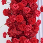 H8887 KT 보드 붉은 수국 장미 꽃꽂이 결혼식 아이디어 바닥 통로 꽃 파티 사진 용품 배경 : 오모아유통