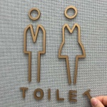 화장실스티커 아크릴스카시 골드 아크릴글자 픽토그램 : 모모소랑