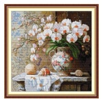 쏵판다 우아한 난초 패턴 수놓기 세트 DIY 11CT 스탬프 크로스 스티치 바느질 : 클릭온라이프