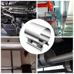 Tnuocke 1.75인치 버트 밴드 배기 씰 클램프 슬리브, 배기 파이프용 45mm 스테인리스 스틸 배기 슬리브, 머플러, 매니폴드, 커플러 H-031... 