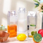 500/1000ml 휴대용 대용량 주스 티 컵 투명 우유 병 Ins 물병 야외 마시는 주전자 플라스틱 병 : 원클릭커넥트