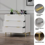 침실용 안믹 화이트 드레서 넓은 수납 공간을 갖춘 서랍장 3개 침실 거실 복도용 모던 우드 서랍장 H0074 Black 3 Drawer : TrustCompany