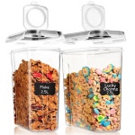 소형 밀폐 시리얼 용기 보관, 완벽한 공간 절약 BPA 프리 플라스틱 용기, 팬트리 정리 및 쌀, 설탕 및 밀가루용 캐니스터 : 별나라마차 1-6호점