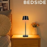 하이에어 테이블 램프 - 사무실, 기숙사, 카페, 캠핑 및 정전을 위한 5000mAh 충전식 책상 | 독서 장식용 조명(블랙)에 완벽합니다 Black... 