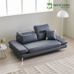 우아미 소파 커브 무빙헤드 3인용 가죽 쇼파 : 우아미가구스토어