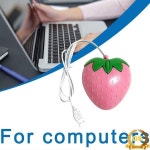 유선 마우스 핑크 딸기 소형 광학 PC 컴퓨터 게임 귀엽고 창의적인 디자인 여자 생일 선물 사무실 노트북 V1P8 : 트레이드셀38