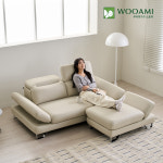 우아미 소파 커브 무빙헤드 3인용 가죽 쇼파 : 우아미가구스토어