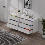 침실용 안믹 화이트 드레서 넓은 수납 공간을 갖춘 서랍장 3개 침실 거실 복도용 모던 우드 서랍장 H0074 Black 3 Drawer : TrustCompany