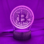 아크릴 Led 밤 빛 Bitcoin 방 장식 Nightlight 터치 센서 7 색 변경 배터리 전원 테이블 램프 3d : 감인 플렉스