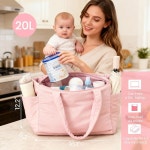 퀼팅 토트 백 및 컴파트먼트 여성 핸드백 패브릭 알리구 퍼피 숄더백 경량 테크 위켄더 토트백 Beige Gray : 유카루미5