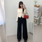 루니 버튼 오프숄더 니트 A1014 : 어썸하비