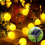 [낮에는 충전, 밤에는 감성조명] 태양광 LED 앵두 전구 태양열 줄조명 60구 캠핑 테라스 수목등 10m 웜옐로우 : 주식회사 승원전자