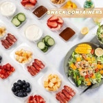 6개의 조미료 이중 플레이트 있는 소스, 스낵 콜레이션 뚜껑이 테이크아웃, 및 딥, 용기, 여행 캠핑 재사용 야외 : 플레인프레임