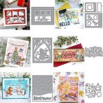 갤러리/사진 스택 프레임 금속 절단 다이 크리스마스 눈 덮인 하늘 장면 DIY Scrapbooking 장식 카드 공예 만들기에 대한 다이 컷... 