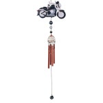 2-PC 선물 세트 ICE ARMOR 31인치 롱 모터사이클 윈드 차임과 구리 보석 조각상 조각 장식 홈/룸/정원 장식을 위한 집들이, 휴일, 크리스마스... 