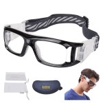 수그리 스포츠 안경, 조절 가능한 스트랩으로 김서림 방지 충격 흡수, 보호 안경 1 G8021 Black Frame White : 바리엘마켓