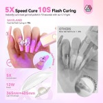 Saviland 핸드헬드 UV 라이트 포 네일 12W 휴대용 미니 젤 네일 3 타이머 LED 램프 400mAh 충전식 타입-c USB LCD 디스플레이 스크린... 