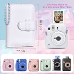 HIYQIN 32 포켓 미니 사진 앨범 후지필름 인스탁스 필름에 호환 - 12 99 70 7s 8 + 9 11 25 50s 90 99, 키링이 포함된 휴대용 화이트... 