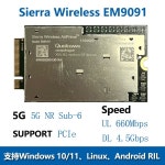 EM9190 5G NR Sub-6 GHz 및 mmWave 모듈 LTE 4G 카드 M.2 PCIe3.0 인터페이스 Cat20 노트북 라우터용 : 송하유통57
