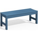 SERWALL 47인치 공원을 현관과 위한 야외 HDPE 벤치 편안함을 벤치 정원 있는 파란색 백리스 시트 올웨더 나무 결이 곡선형 : 아우름1991